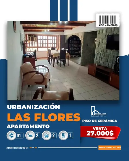 Apartamento En Venta En El Conjunto Residencias Centro Las Flores Santa Teresa Del Tuy.