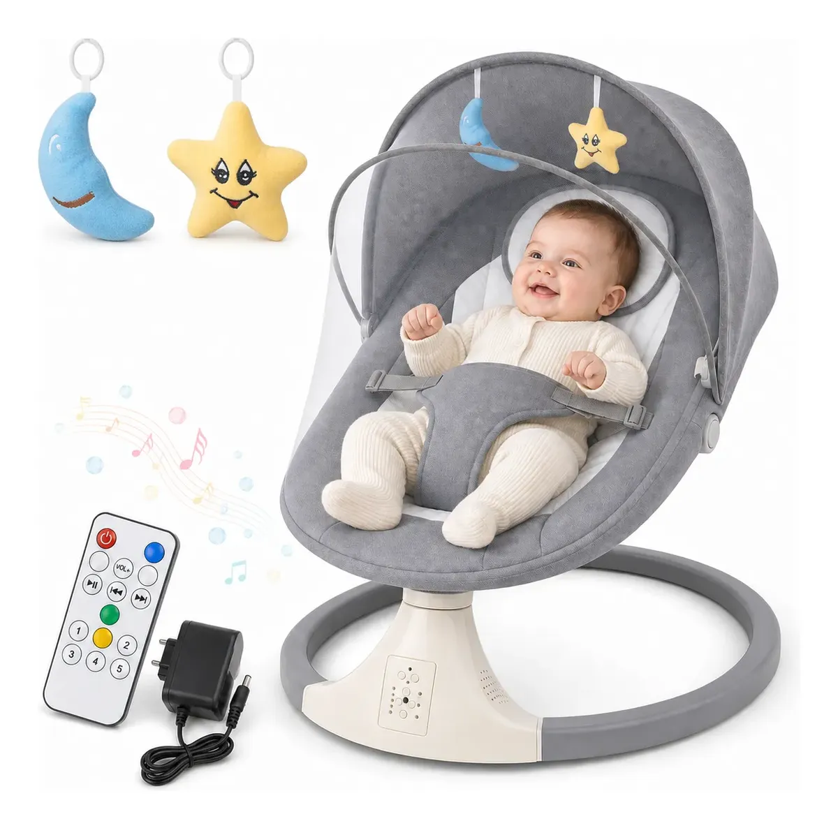 Cadeira Balanço Elétrica Bebê Descanso Automático Musical