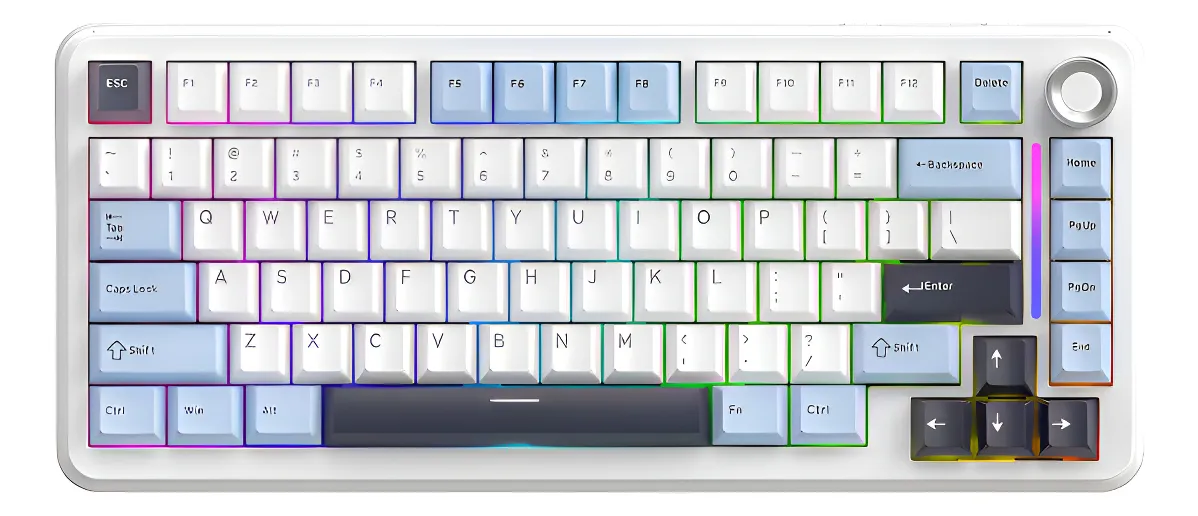 Teclado gamer preto com iluminação RGB