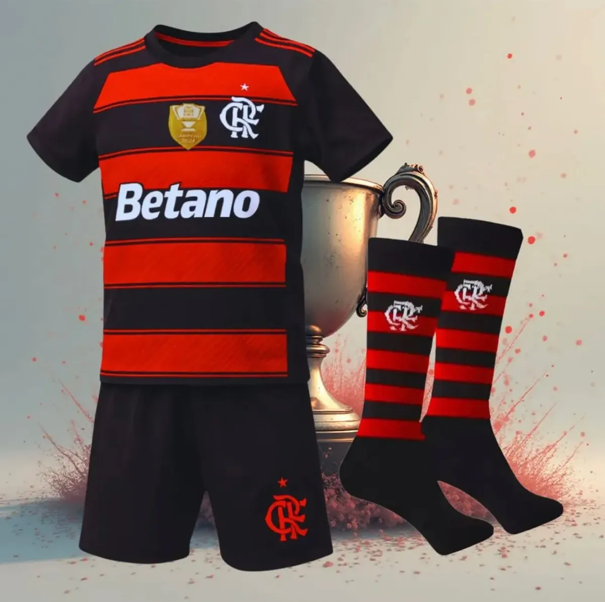 Kit Conjunto Infantil de Futebol Retrô com Camisa e Short