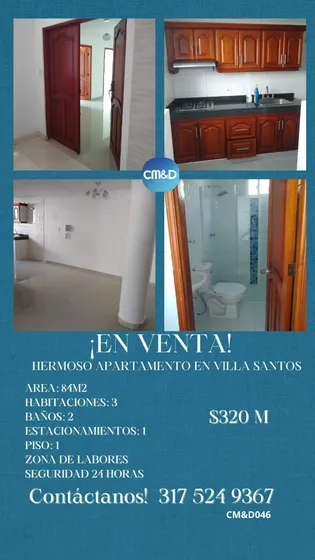 En Venta Apartamento En Villasantos