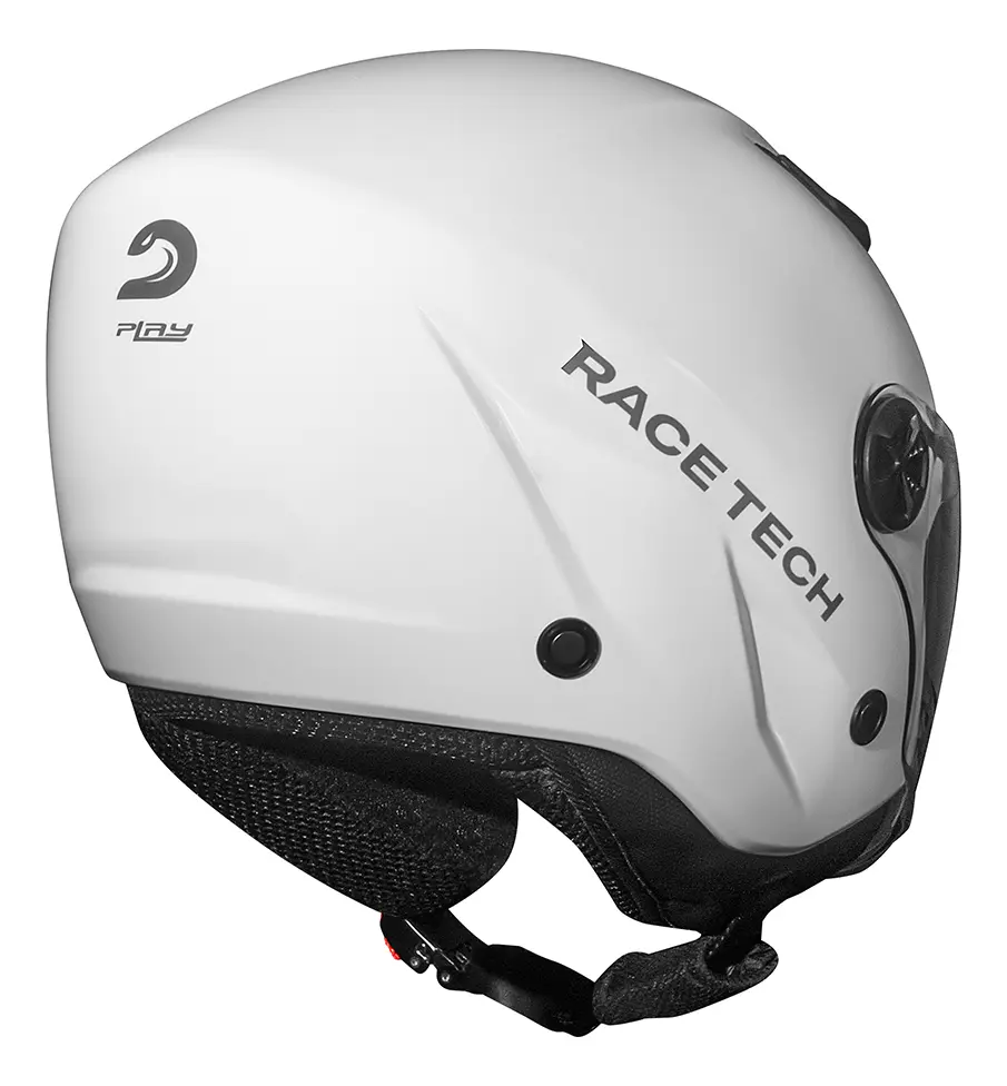 Capacete Race Tech Play Monocolor Branco Acabamento Brilhante Tamanho Do Capacete 60 — foto 5