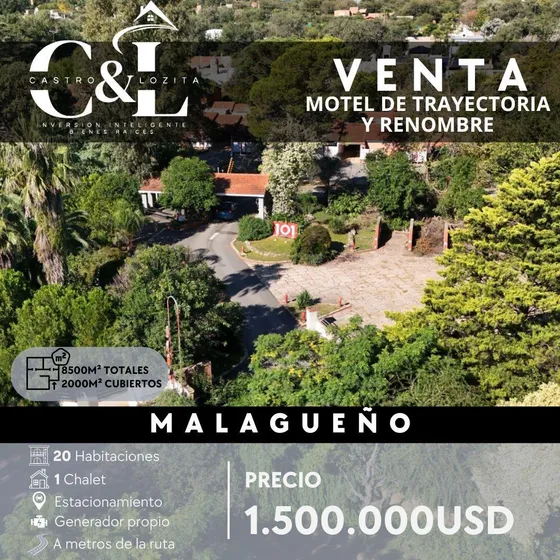Gran Motel De Trayectoria Y Renombre En Venta,  Malagueño - Santa Maria