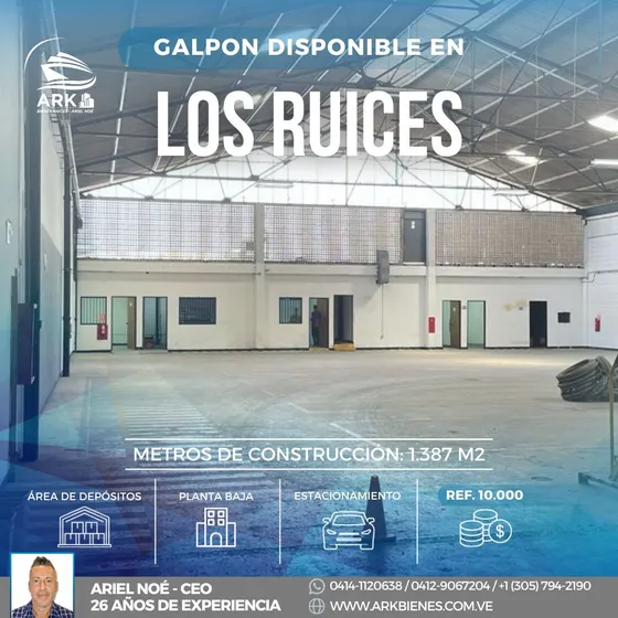 (#1174) Galpon De 1.387 M2 En Los Ruices