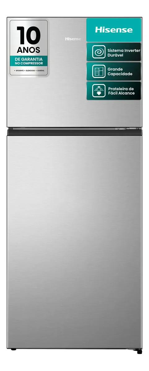 Geladeira Hisense Duplex Inox 381L Inverter Frost Free RT3N375