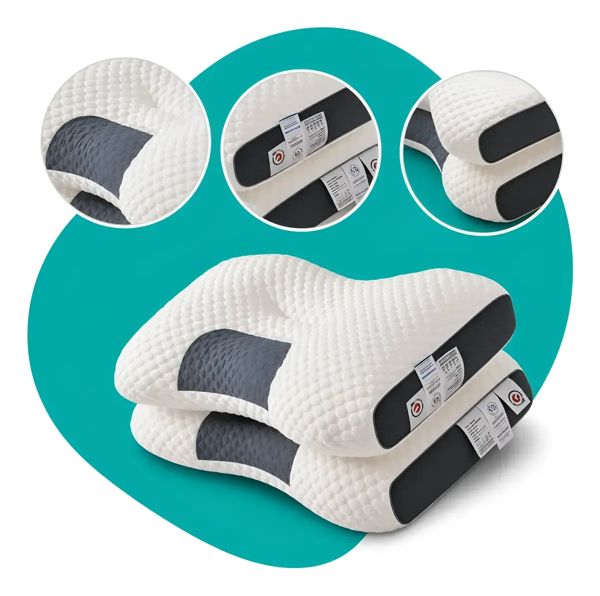 Durma com Mais Conforto: Kit 2 Travesseiros Cervicais Ergonômicos