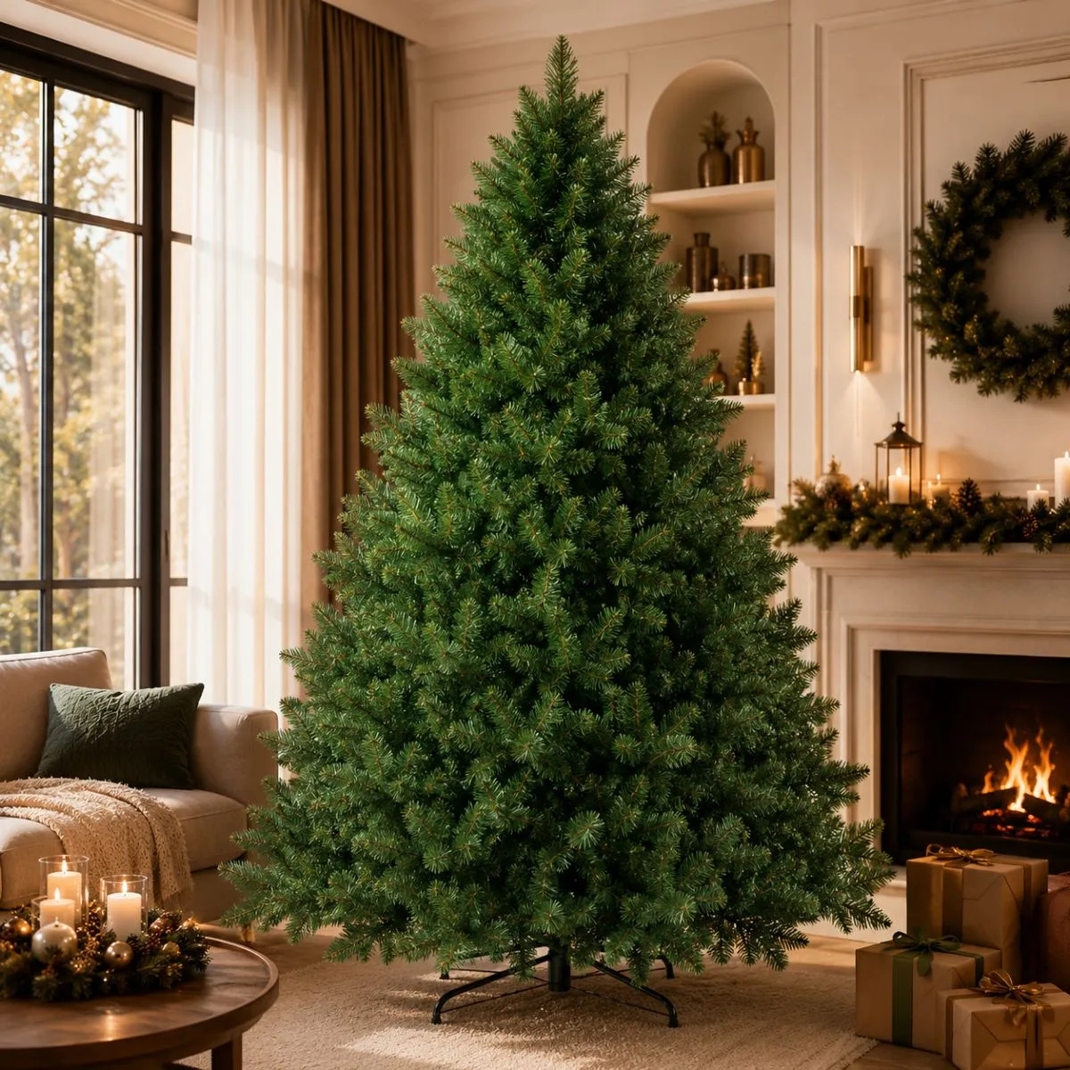 Árvore Natal Pinheiro Luxo 180cm 480 Galhos Cheia Realista Verde