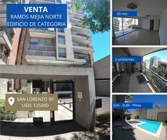 Departamento En Venta, Ramos Mejia  Edificio De Categoria Con Sum, Gimnasio Y Pileta 