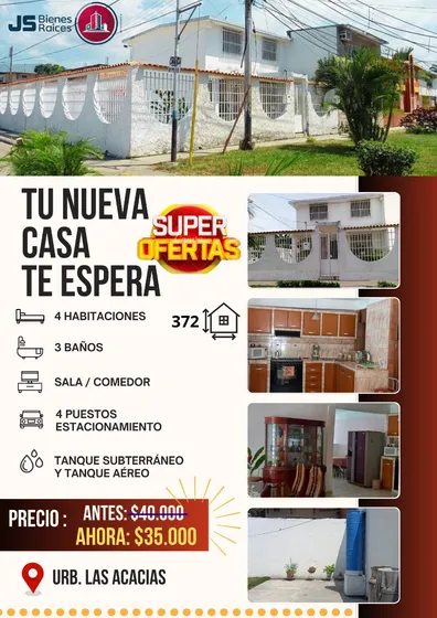 Casa De Esquina 2 Niveles En Venta Urb. Las Acacias Precio De Oferta. 002jsc