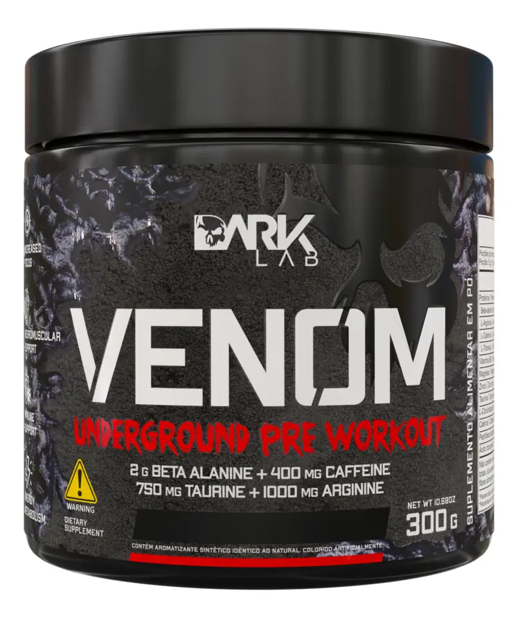 Pre Treino Venom Underground 300g Frutas Vermelhas Dark Lab