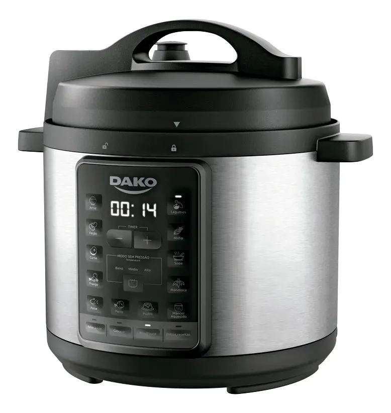 Panela De Pressão Elétrica Dako 1000w 6 L Multifunções Preta