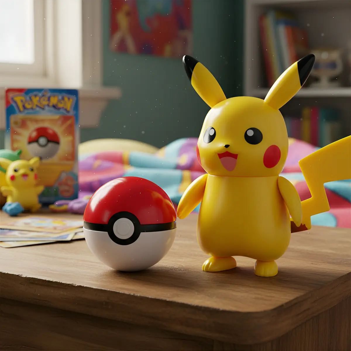 Pokebola Articulada Com Pikachu Brinquedo Action Figure