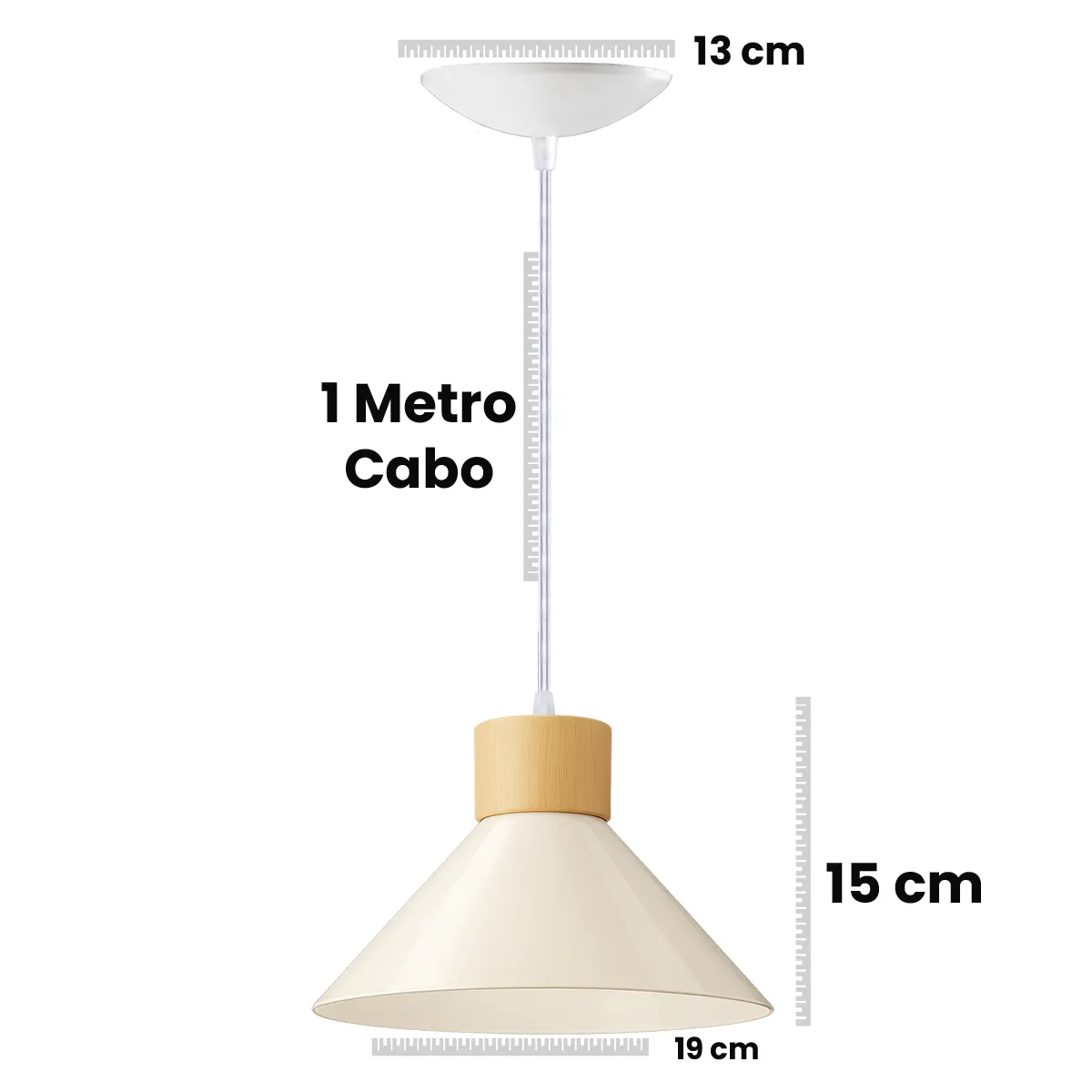 Kit 3 Luminária Pendente De Teto Moderna Para Sala Cozinha Escritório - Cor Branco - Bivolt Lustre Moderno - Imagem 4