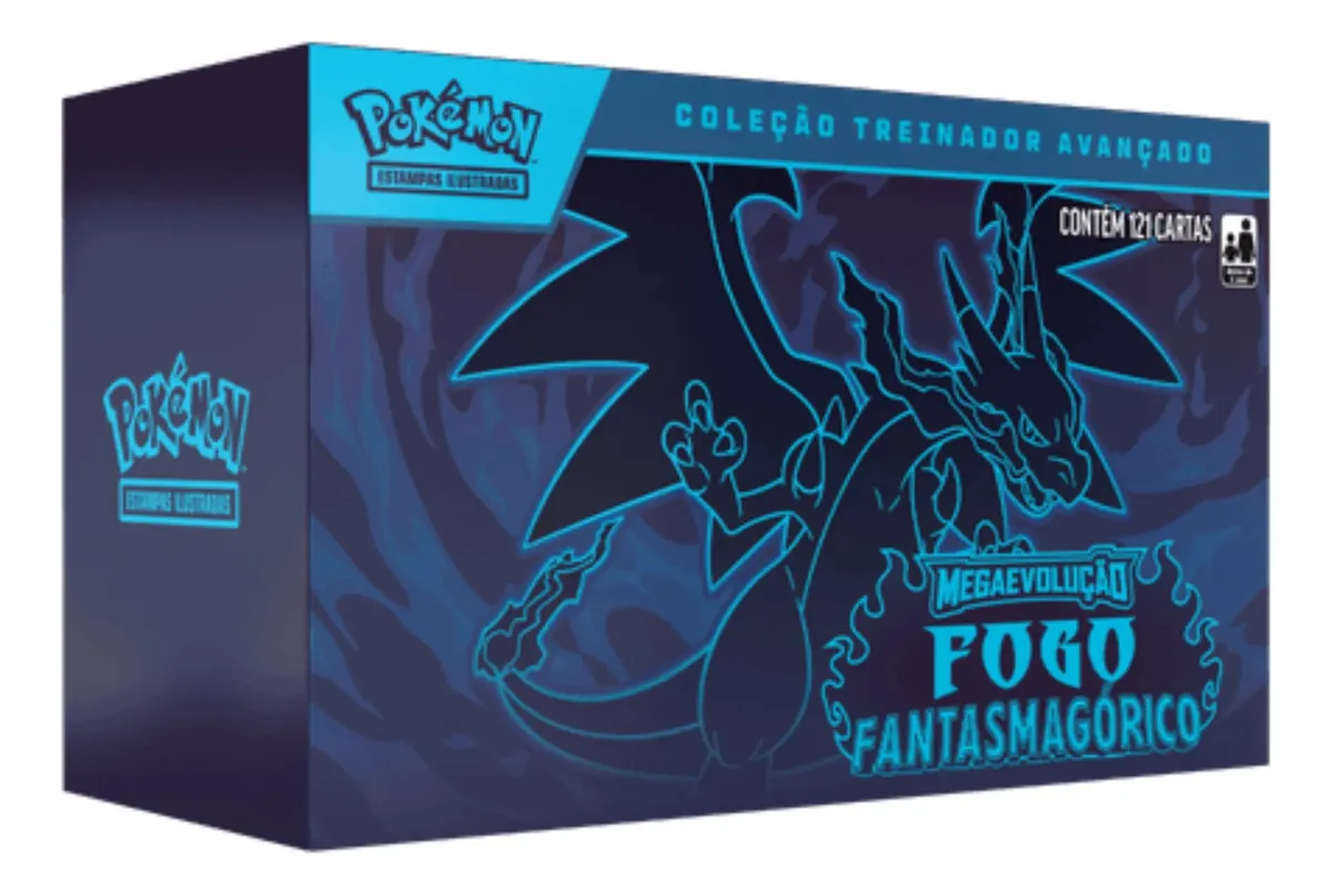 Box Pokémon TCG Coleção Treinador Avançado - Fogo Fantasmagórico (121 cartas, Copag)