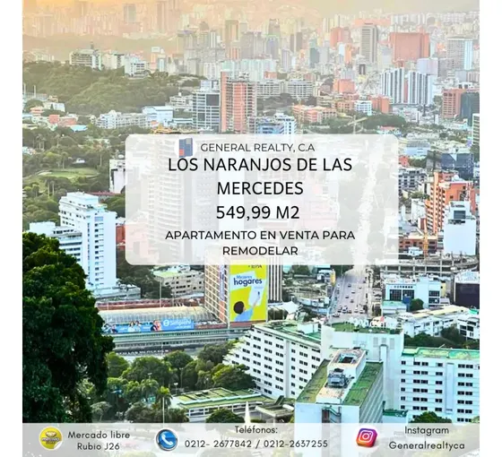 Apartamento En Venta 550 M2 Los Naranjos De Las Mercedes