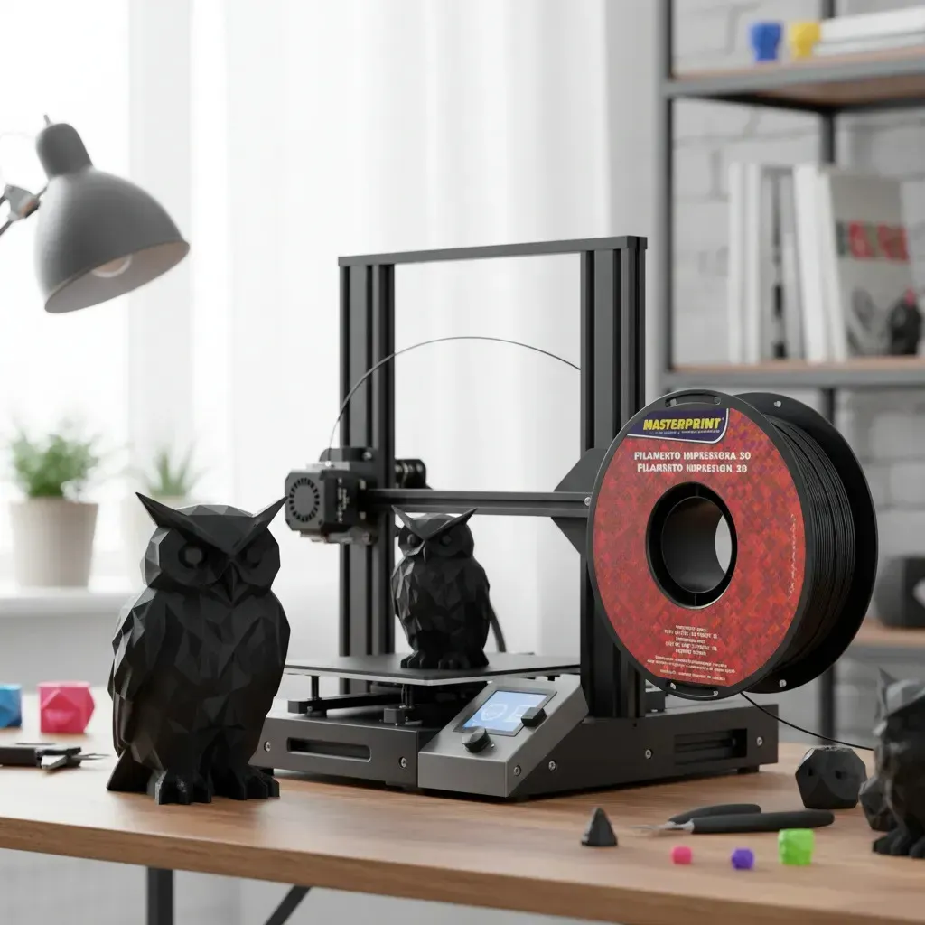 Filamento De Impressora 3d Petg 1,75mm 1kg Masterprint Preto