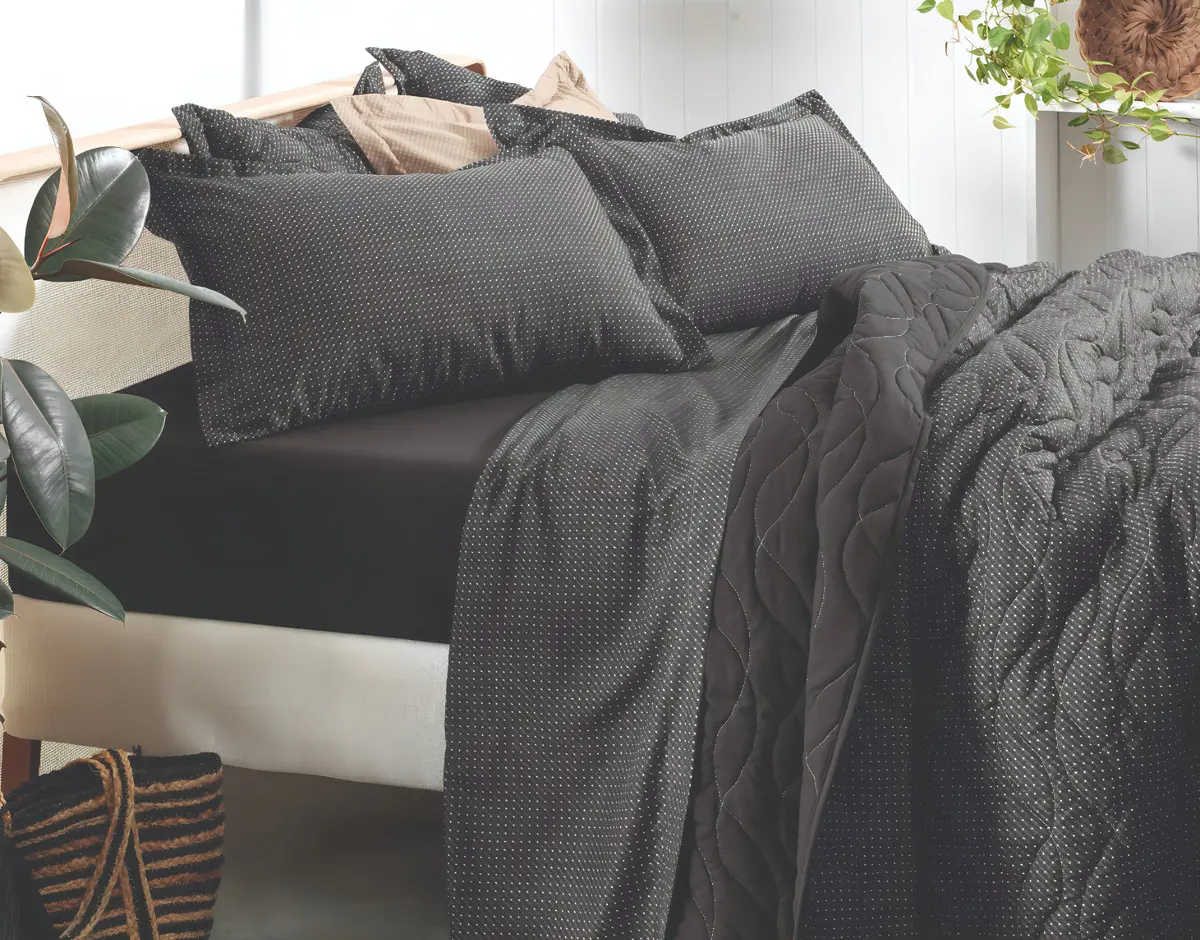 Jogo de Cama Casal Slim Organic Lençol Anti-Pilling Altenburg Preto