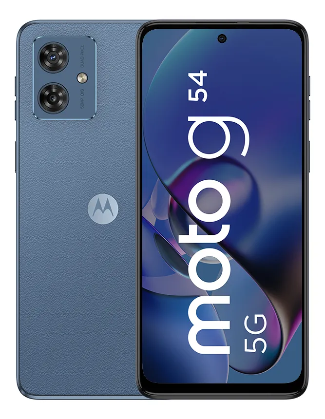 O Moto G54 em um ambiente de trabalho, mostrando sua interface limpa.
