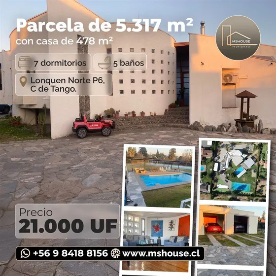 Casa En Venta De 7 Dorm. En Calera De Tango