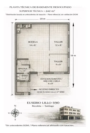Se Vende Antigua Fábrica Con Depto / Eusebio Lillo/recoleta