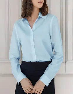 Camisa Celeste Blusas Celestes Elegantes Blusas Color Celeste