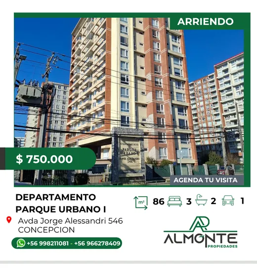 Arriendo Departamento 3hab 2ba Concepción