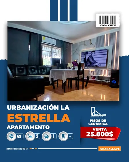 Apartamento En Venta En La Urbanización La Estrella Primera Etapa.