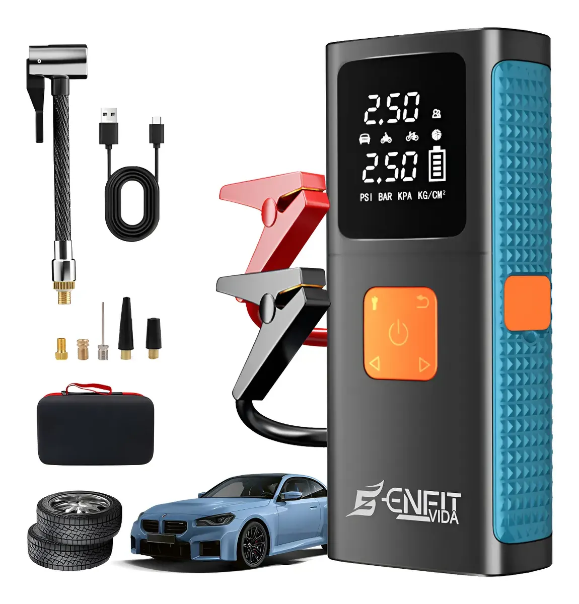 ENFIT  - Auxiliar Partida Bateria Portátil Compressor Ar Emergência