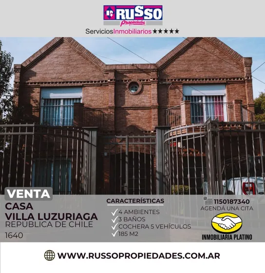 Venta Casa  Villa Luzuriaga 4 Ambientes