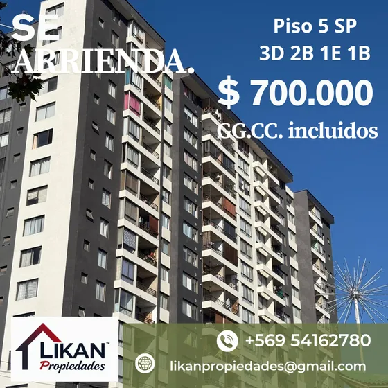 Se Arrienda Departamento Macul Ggcc Incluidos 
