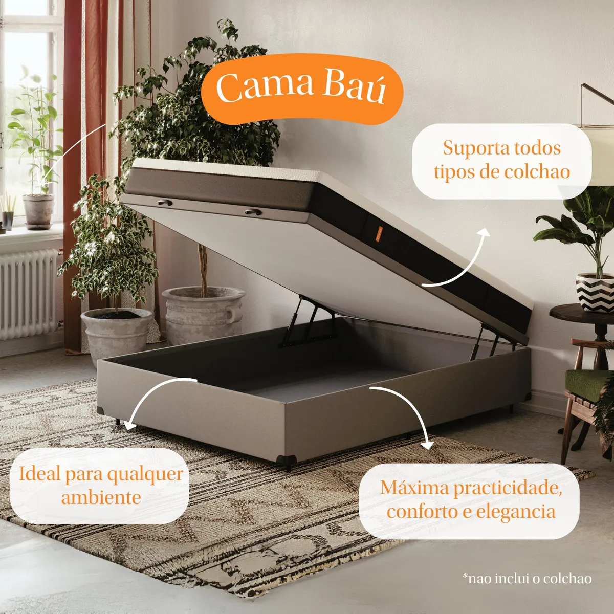 Base de cama Baú Emma