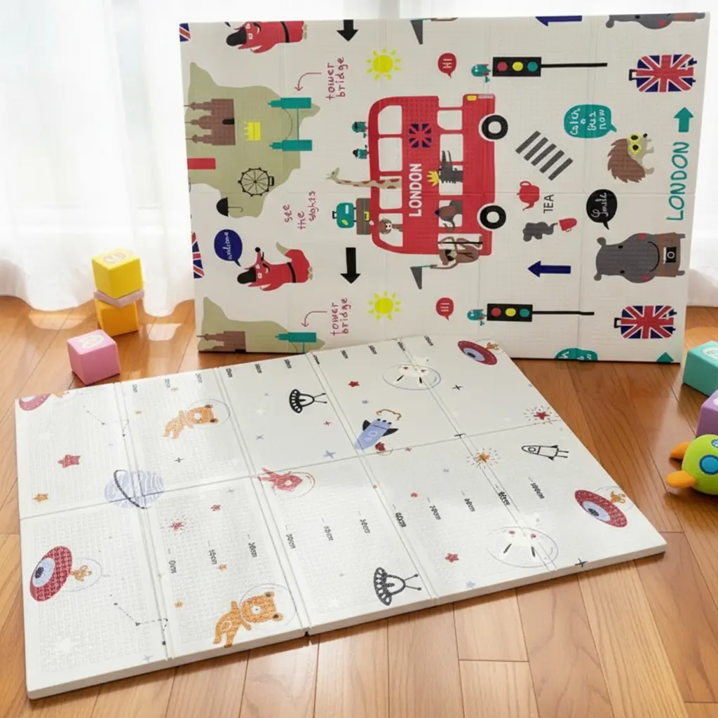 Tatame Infantil Dobrável 8mm Tapete Antiderrapante Macio