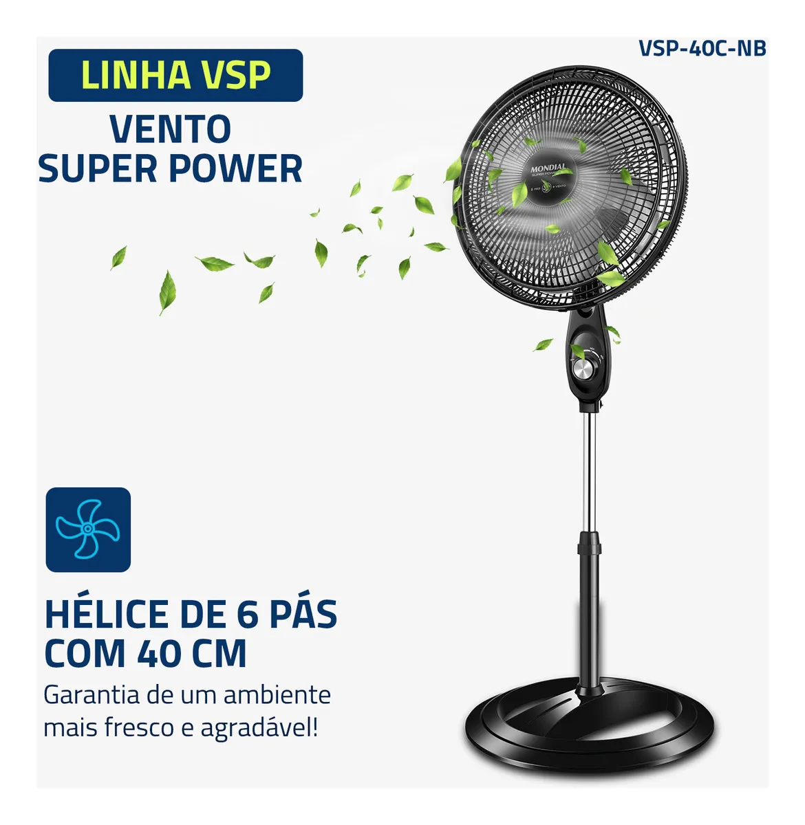 Ventilador Coluna 40cm Super Power Mondial 140W 220v - Imagem 6