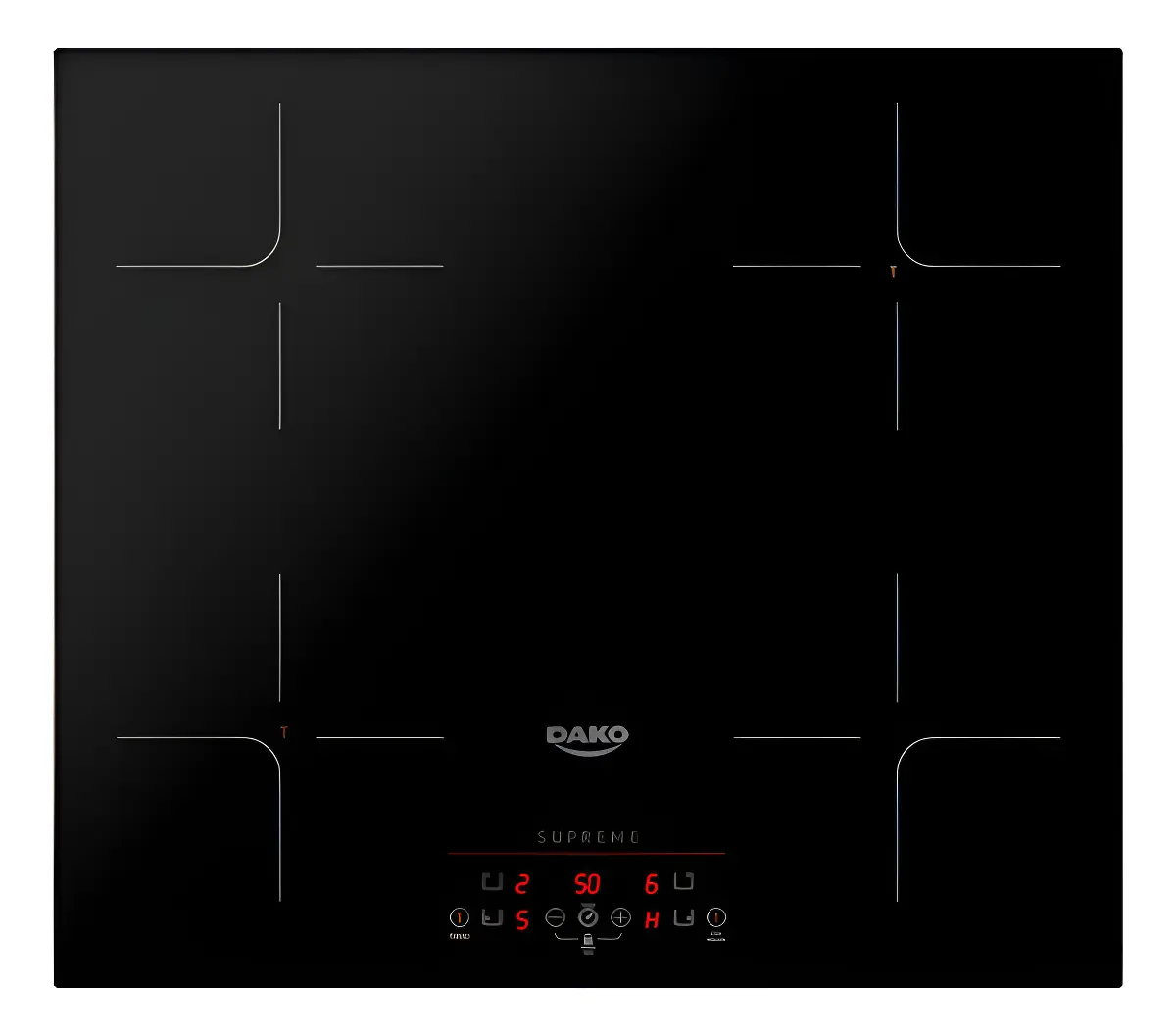 Cooktop Dako Supreme de Indução 4 Bocas Preto para Embutir