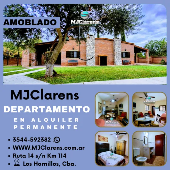 Departamentos En Alquiler Permanente  P/2 Personas Los Hornillos