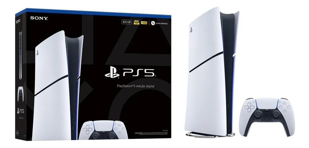 Playstation 5 Edição Digital 825gb 1 Controle Branco Sony Branco