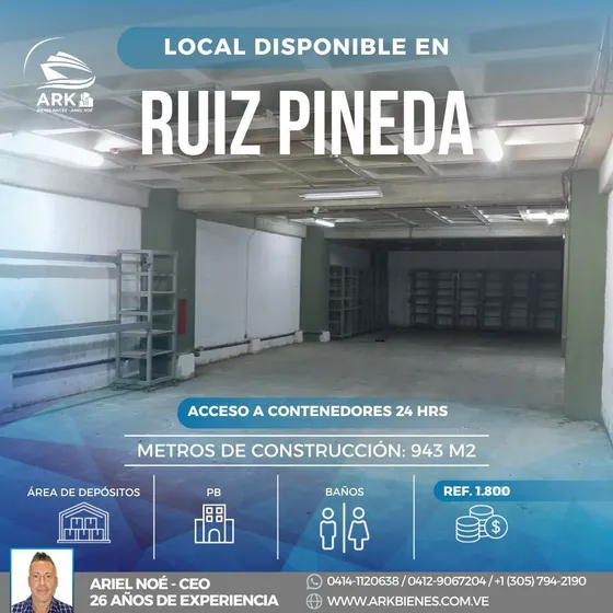 (#1023) Local De 943 M2, Ubicado En Ruiz Pineda, Caracas