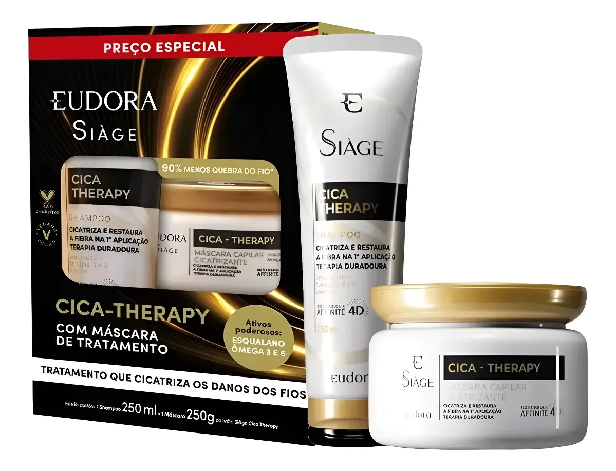 Shampoo 250ml + Máscara 250g Cica Therapy - Eudora Siage