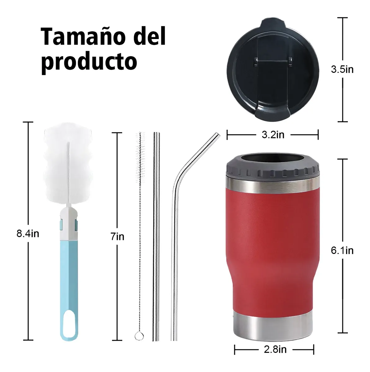 Portalatas De Cerveza Vaso Térmico Acero Inoxidable