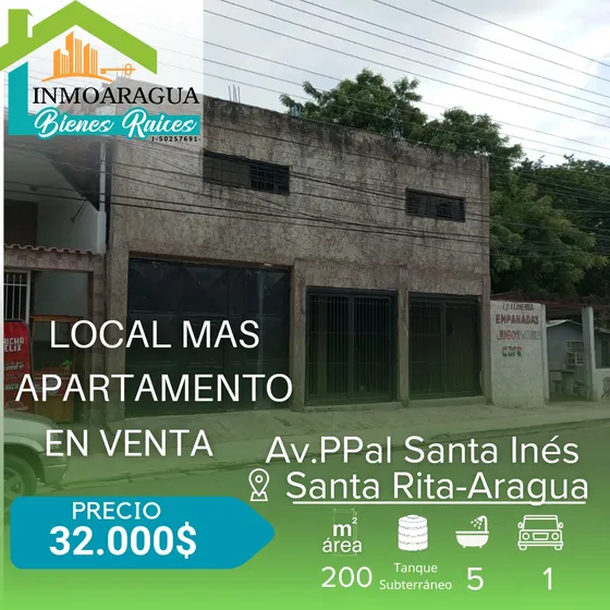 Apartamento Y Local En Venta/ Avenida Principal De Santa Ines Sector Santa Rita/ Pg1112