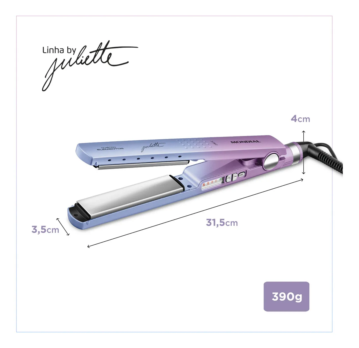 Prancha Alisadora By Juliette, Mondial 60W - P-JU-03 - Imagem 4