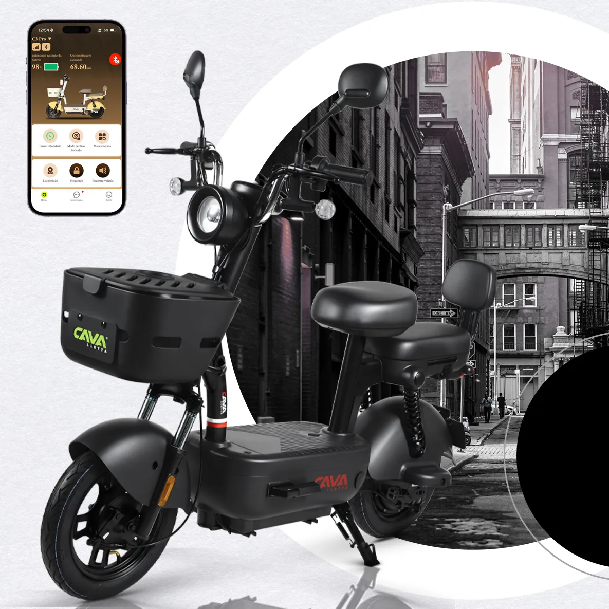 Cavalletta C3pro Preto com Controle via App e GPS