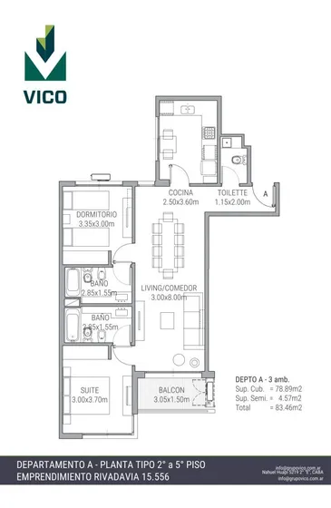 Departamento En Venta 3 Ambientes Haedo 4°a