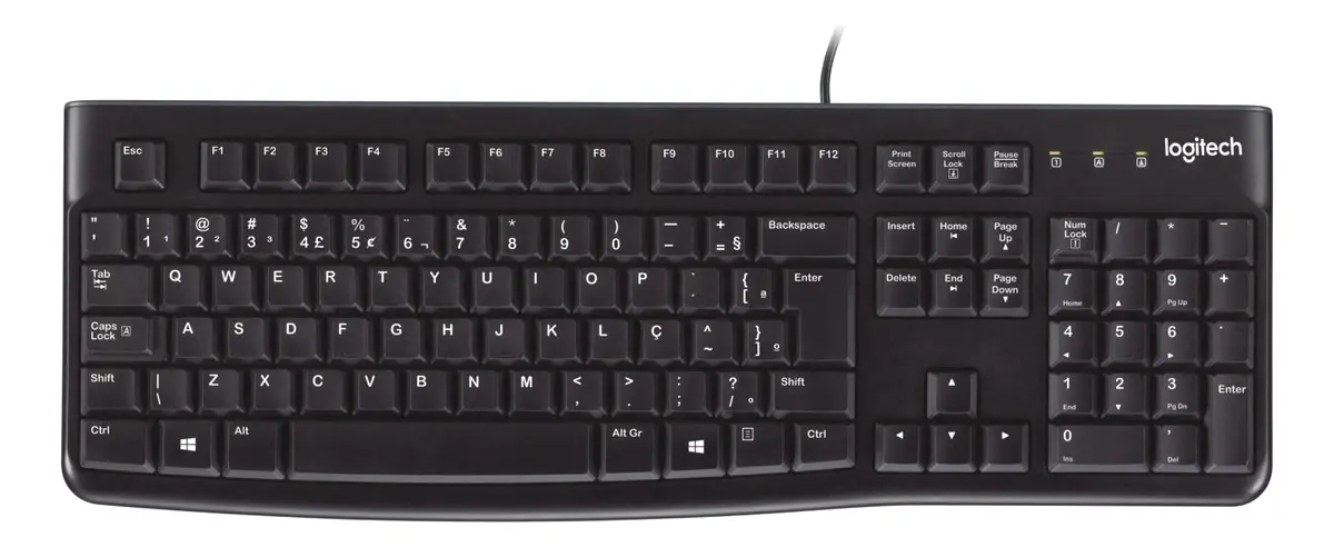 Teclado com fio usb logitech