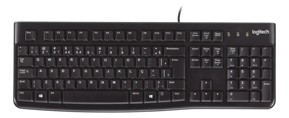 Teclado com fio USB Logitech K120 com Layout ABNT2