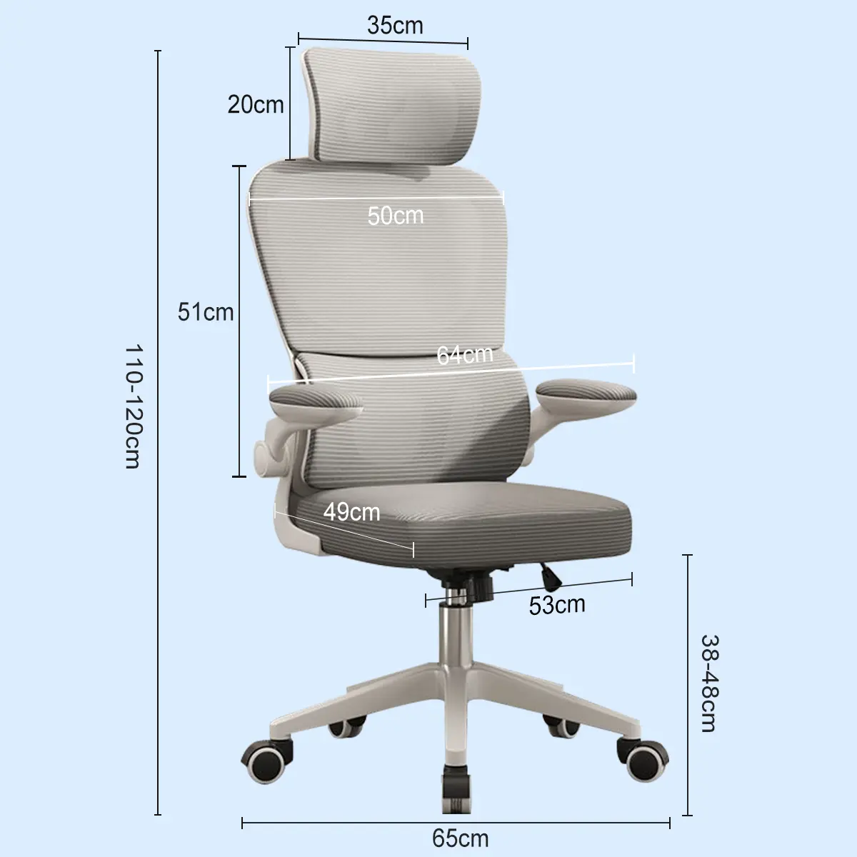 Cadeira Escritório Ergonômica Python Fly B07 Cinza Com Suporte Lombar — foto 3
