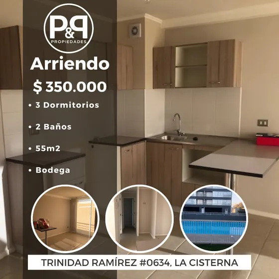Arriendo Depto 3d 2b Y Bodega En La Cisterna