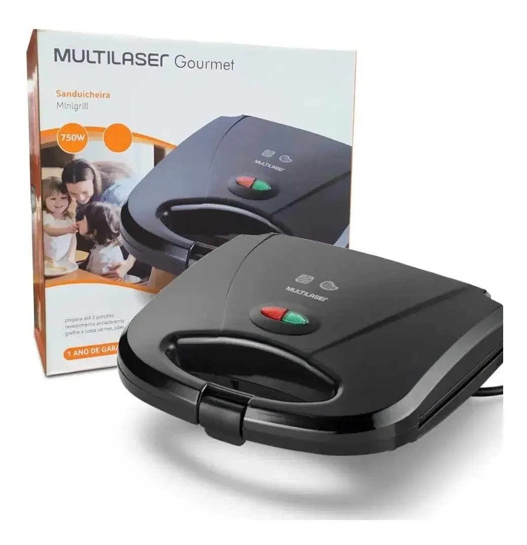 Sanduicheira Multilaser Grill Gourmet 750w Preta Ce043 Cor Preto — imagem 3