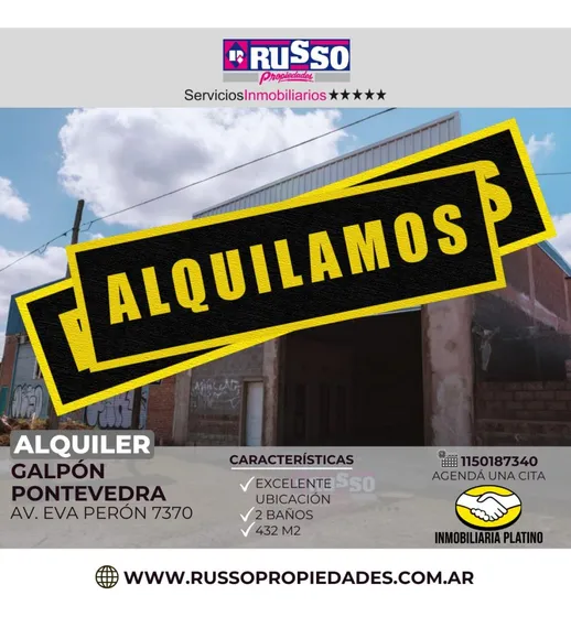 Alquiler Galpón A Estrenar Pontevedra  432 Mtrs2
