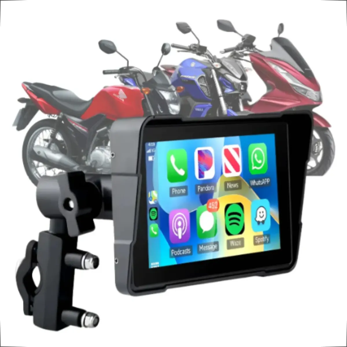 Multimidia Carplay Para Moto Apple Play E Android Auto Touc - multimidia para motos, carplay para moto, apple play para moto, android auto para moto